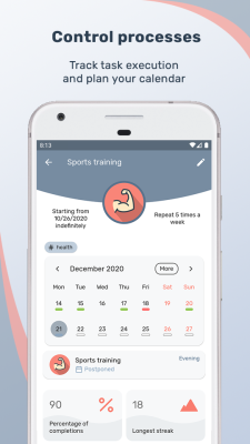 Screenshot of the application Tusk: a flexible task and habit manager - #3