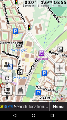 Screenshot of the application GeoNET navigator with traffic jams - #2