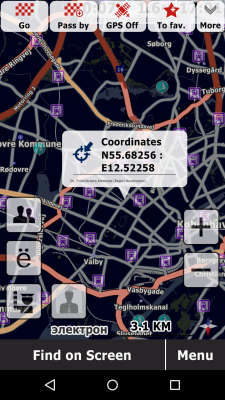 Screenshot of the application GeoNET navigator with traffic jams - #3