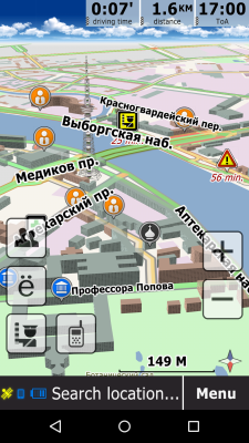 Screenshot of the application GeoNET navigator with traffic jams - #4