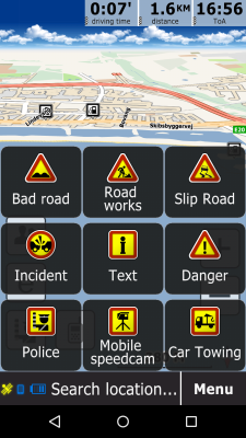 Screenshot of the application GeoNET navigator with traffic jams - #5