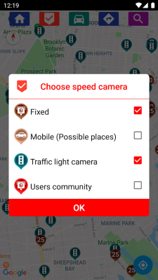 Screenshot of the application Speed cameras - #3