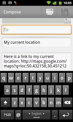 Screenshot of the application Current GPS Location - #7