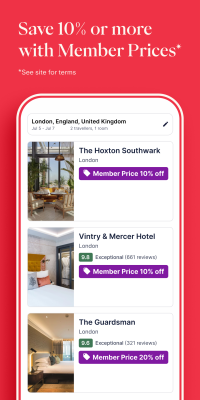 Screenshot of the application Hotels.com - #2