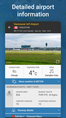 Screenshot of the application Flightradar24 Free - #4
