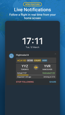 Screenshot of the application Flightradar24 Free - #8