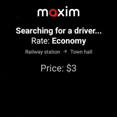 Screenshot of the application maxim - cab ordering, food and meal delivery - #8