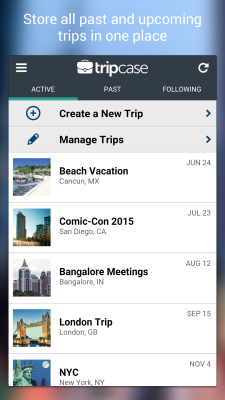 Screenshot of the application TripCase - #3