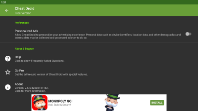 Screenshot of the application Cheat Droid - #3