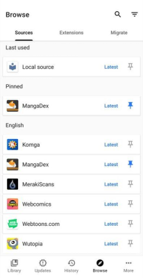 Screenshot of the application Tachiyomi - #3