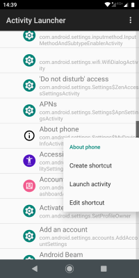 Screenshot of the application Activity Launcher - #2