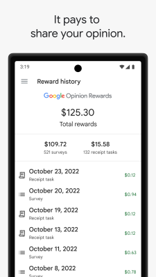 Screenshot of the application Google Opinion Rewards - #1