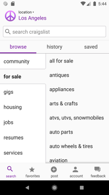 Screenshot of the application craigslist - #1