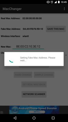 Screenshot of the application Wifi Mac Changer - #2