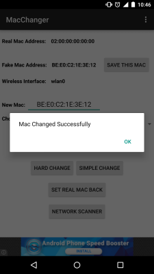 Screenshot of the application Wifi Mac Changer - #3