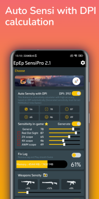 Screenshot of the application FFSensi Pro - #1