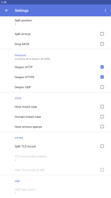 Screenshot of the application ByeDPI - #4
