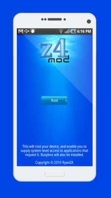 Screenshot of the application z4root - #1