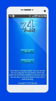 Screenshot of the application z4root - #3