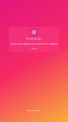 Screenshot of the application InstaUp - #1