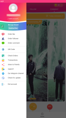 Screenshot of the application InstaUp - #5