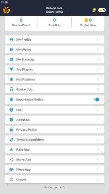 Screenshot of the application Grind Battle - #6