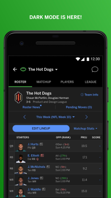 Screenshot of the application ESPN Fantasy Sports - #3