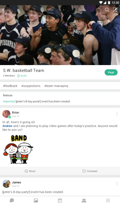 Screenshot of the application Band - #7