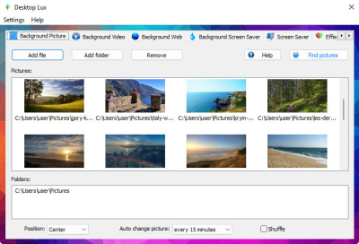 Screenshot of the application Desktop Lux - #8