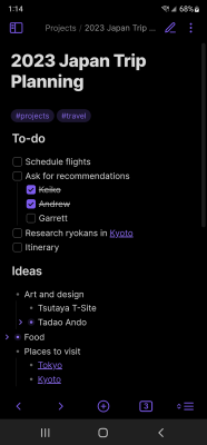 Screenshot of the application Obsidian - #3