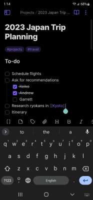 Screenshot of the application Obsidian - #4