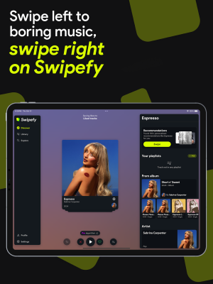 Screenshot of the application Swipefy for Spotify - #4
