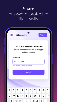 Screenshot of the application Proton Drive - #3