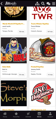 Screenshot of the application MorphMarket - #5