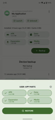 Screenshot of the application Swift Backup - #4