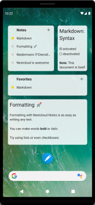Screenshot of the application Nextcloud Notes - #6