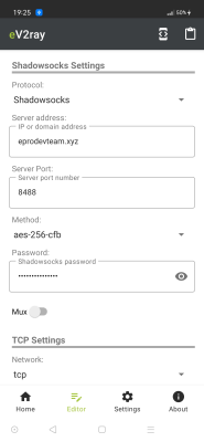 Screenshot of the application e-V2ray - #3