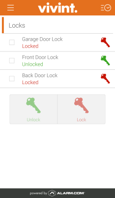 Screenshot of the application Vivint Classic - #4