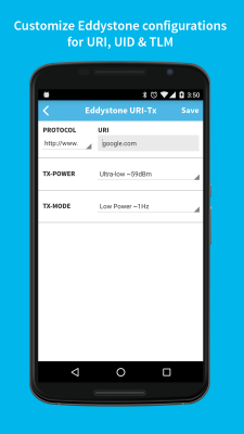 Screenshot of the application BLE Scanner - #7