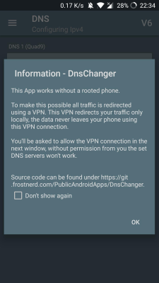 Screenshot of the application DNSChanger for IPv4/IPv6 - #4