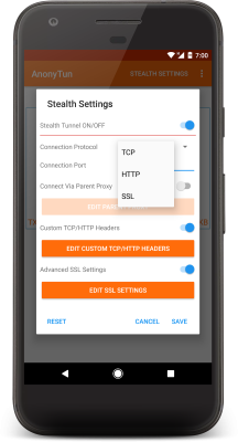 Screenshot of the application AnonyTun - #4