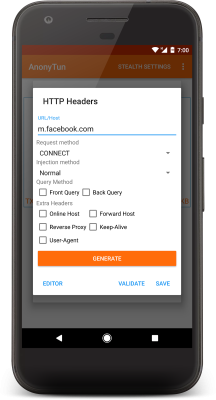 Screenshot of the application AnonyTun - #5