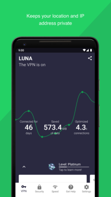 Screenshot of the application Luna VPN - #3