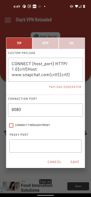 Screenshot of the application Stark VPN Reloaded - #3