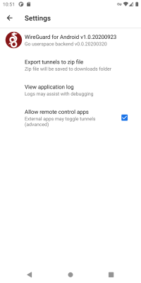 Screenshot of the application WireGuard - #5