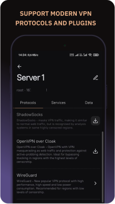 Screenshot of the application Amnezia VPN - #3