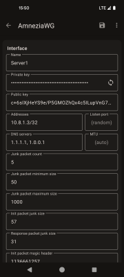 Screenshot of the application AmneziaWG - #3