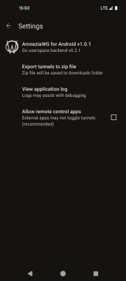 Screenshot of the application AmneziaWG - #4
