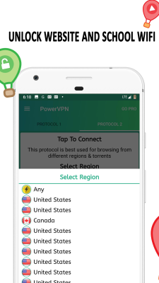 Screenshot of the application Power VPN - #5