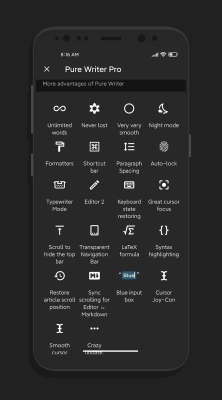 Screenshot of the application Pure Writer - #8